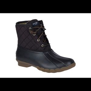 Sperry Black Quilted Saltwater Duck Boot